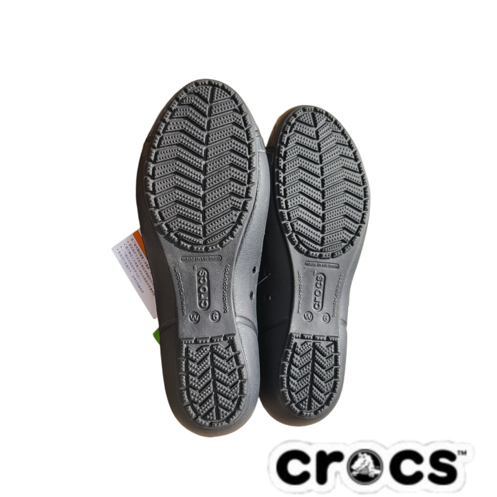 CROCS Women's Graphite Cap Toe Flats Discontinued Style NWT - Picture 2 of 3